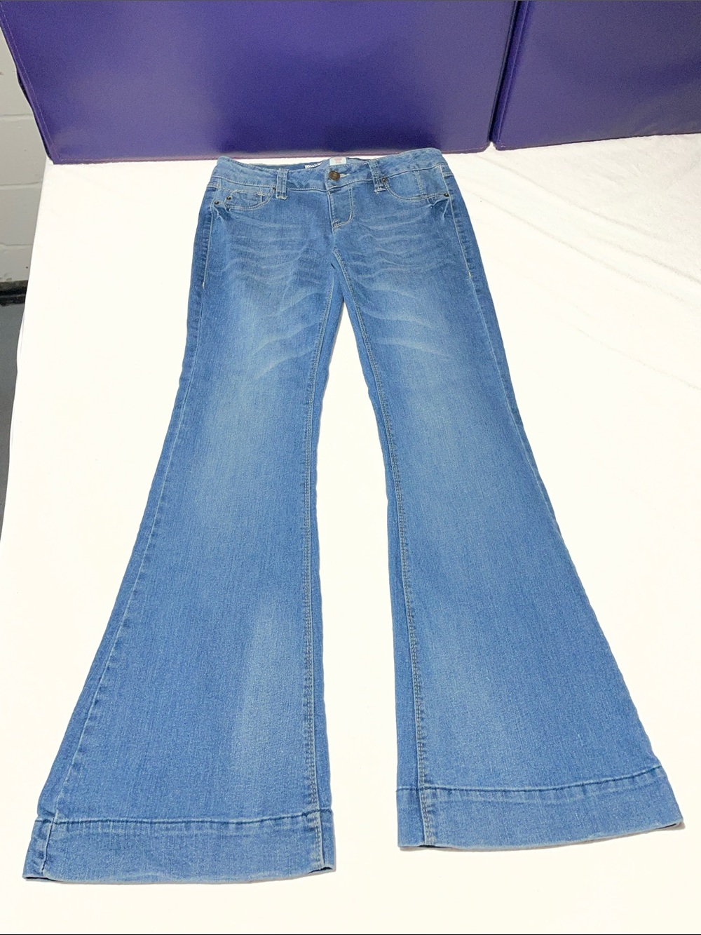 Mossimo Supply Co. Light Blue Flared Wide-Leg Jeans